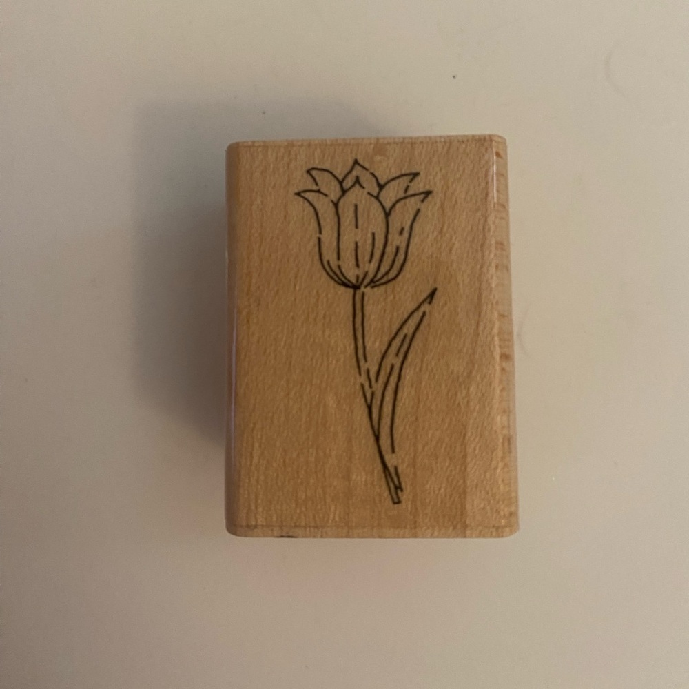 JRL Design Flower Rubber Stamp EUC